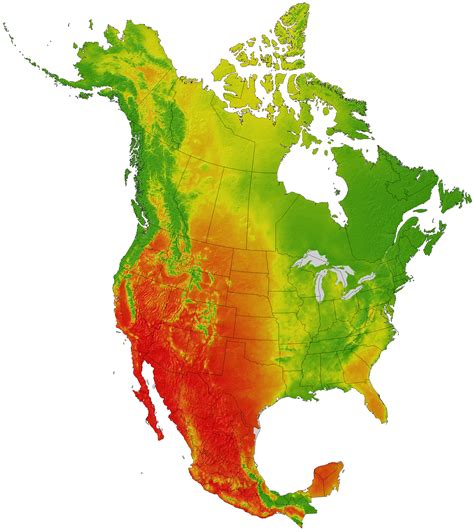 North America Temperature Map
