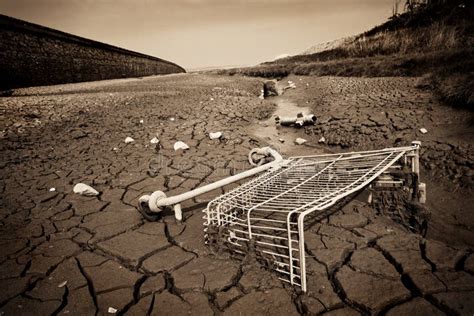 Pollution On Dried Up River Stock Photo - Image: 22777758