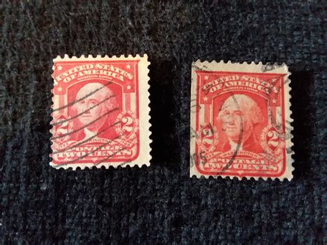 Vintage 2 Cent George Washington US Postage Stamp Red Lot of 2 ...