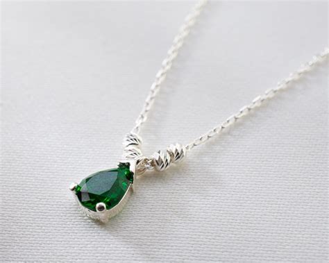 Silver May Birthstone Necklace May Birthstone Jewelry May - Etsy