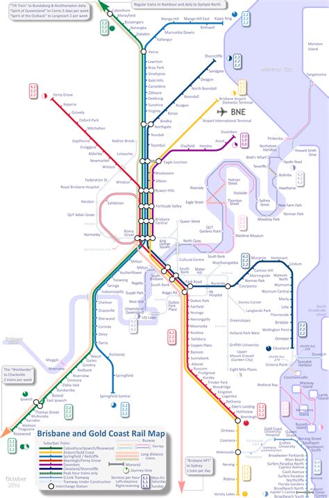 Rail Map of Brisbane | Train map, Brisbane australia, Australia tourism