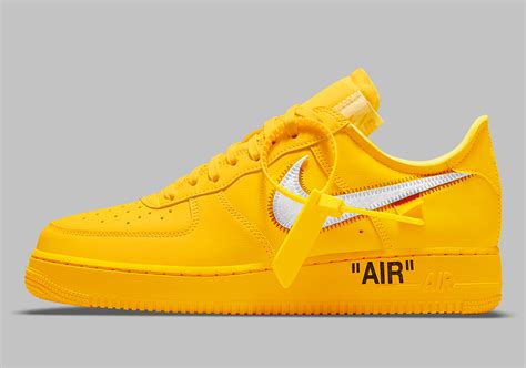 Official Images Of The Off-White x Nike Air Force 1 “University Gold” – SNKRNSW