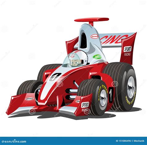 Cartoon F1 Car Side View