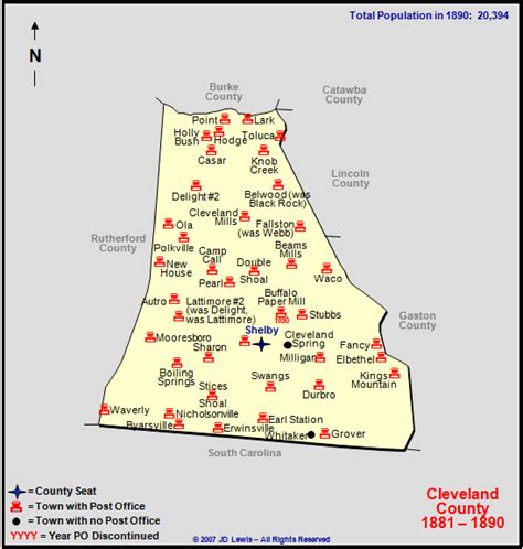 Cleveland County, NC - 1881 to 1890