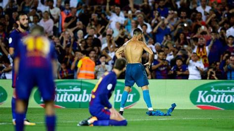 Ronaldo mocks Messi with shirt celebration at Camp Nou - Sportsnet.ca