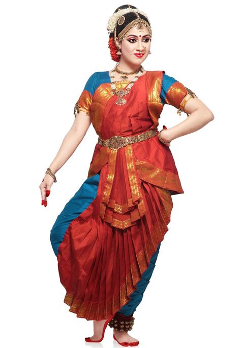 Art Silk Kuchipudi Dance Costume in Red and Blue | Indian dance ...