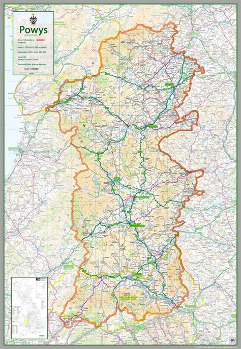 Powys County Map– I Love Maps