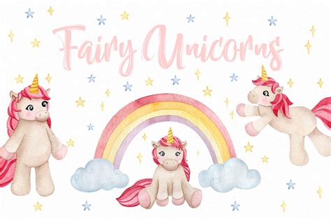 Unicorn Clipart Png Rainbow Pastel Nursery Clip Art Watercolor | Etsy