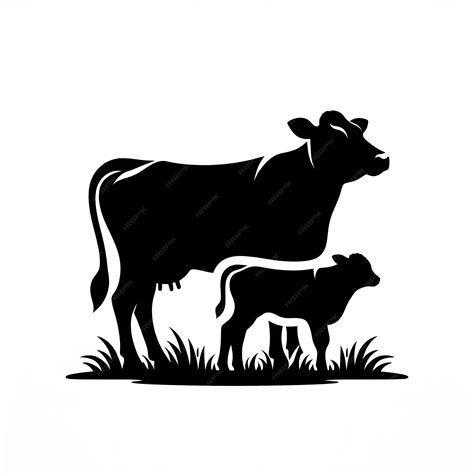 Premium Photo | Cow and Calf silhouette