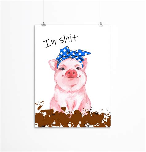 Pig Art Download Pig Art Print Printable Pig Decor 2 Pig - Etsy