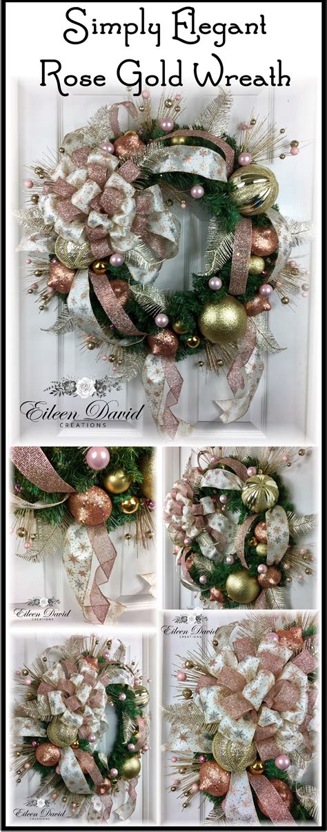 Christmas Wreath, Rose Gold wreath, elegant, beautiful, wreath, winter decor, Christmas decor ...