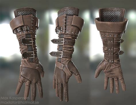 ArtStation - Fantasy Gauntlet, Max Kaspersson | Weapon concept art, Leather gauntlet