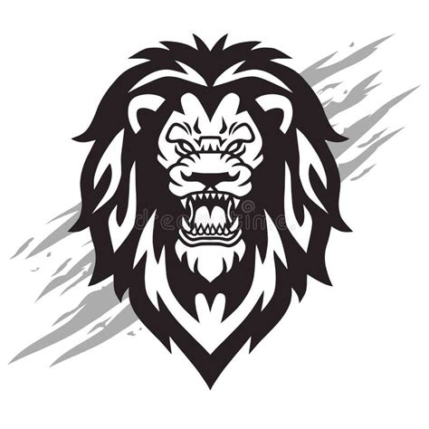 Lion Head Roaring Logo Vector Illustration Mascot Design with Claw ...