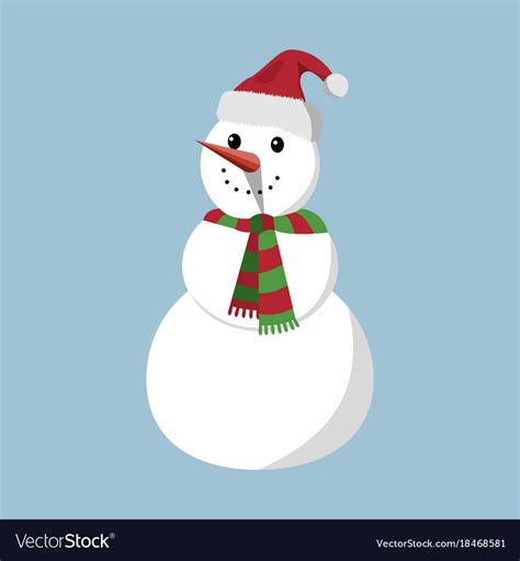 Snowman xmas icon cartoon style christmas day Vector Image