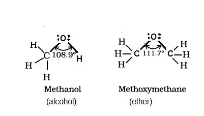 C-O-H bond angle is less than tetrahedral angle why - Chemistry ...