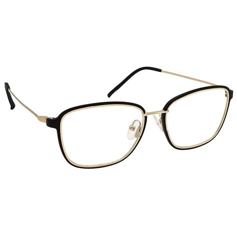 Buy Hrinkar Rectangle Black Gold Full Rim Metal:Plastic Latest Stylish Spectacle Frames Chasma ...