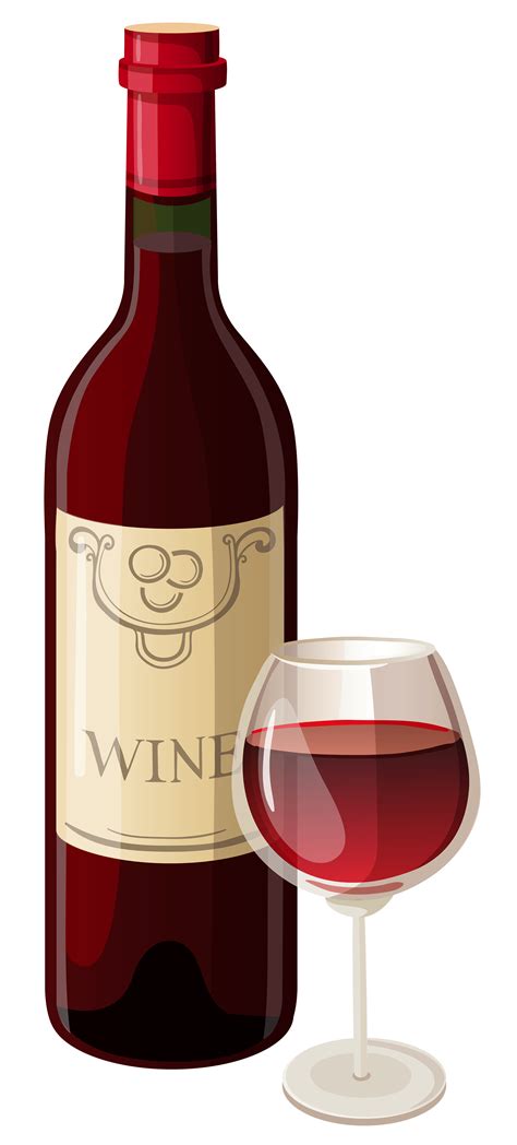 Wine bottle and glass vector clipart – Clipartix