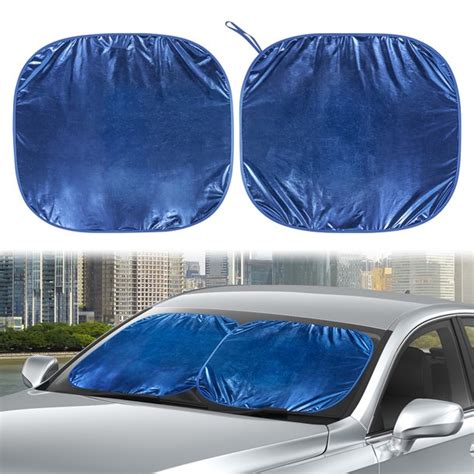 Auto Drive Blue Color Twist Car Windshield Sun Shade, Size 28.5'' x 31.5'' | Blue 2 Count ...