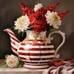 Holiday Floral Peppermint Pottery Free Stock Photo - Public Domain Pictures