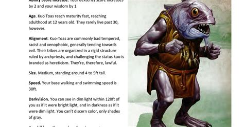 I made the Kuo-Toas a playable race (D&D 5E) : rpg