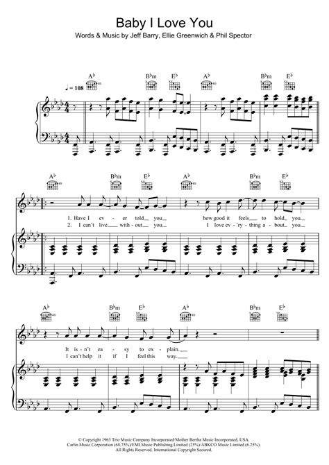 Baby I Love You | Sheet Music Direct