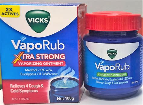 Vicks VapoRub Xtra Strong 100g | Therapeutic Goods Administration (TGA)