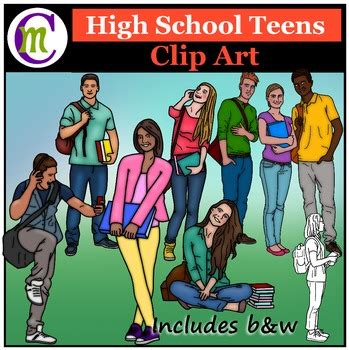 Teen Kids Clip Art High School Kids Clip Art by CrunchyMom | TpT