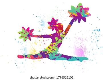 Cheerleading Logo Design Colorful Sport Background Stock Vector ...