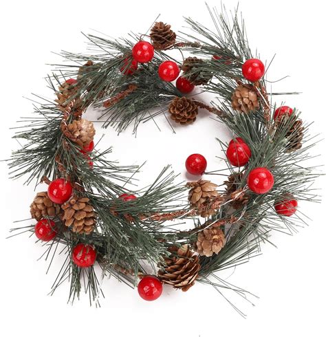 Amazon.com: TIANSHENG Artificial Christmas Garland with Red Berries ...