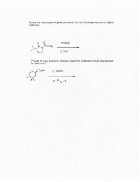 Solved Provide the thermodynamic product obtained from the | Chegg.com