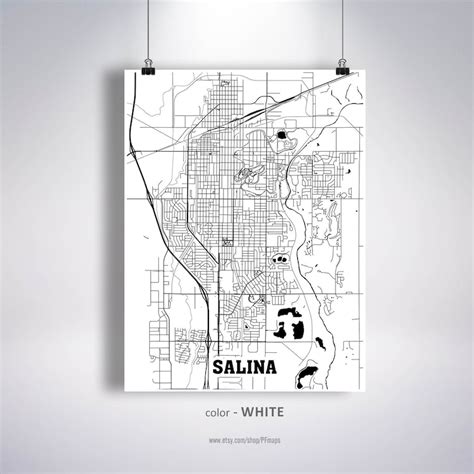 Salina Map Print Salina City Map Kansas KS USA Map Poster | Etsy