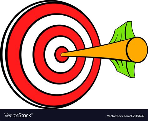 Target with arrow icon cartoon Royalty Free Vector Image