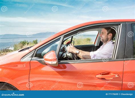 Forty Years Old Caucasian Man Driving a Car Stock Image - Image of outdoor, delegation: 77179699
