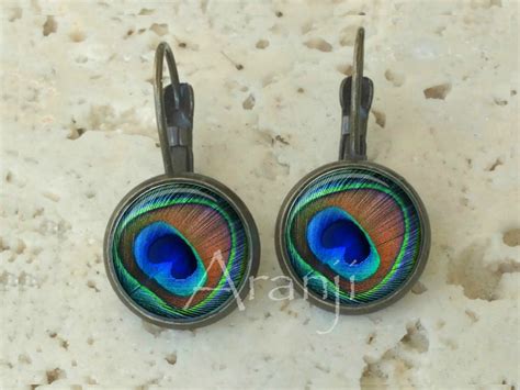 Peacock Earrings Peacock Jewelry Peacock Feather Earrings - Etsy