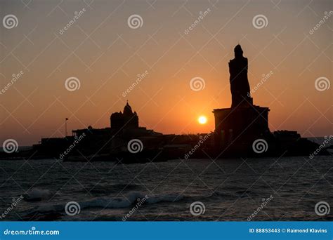 Sunrise Above the Sea Kanyakumari Comorin Cape Stock Image - Image of ...