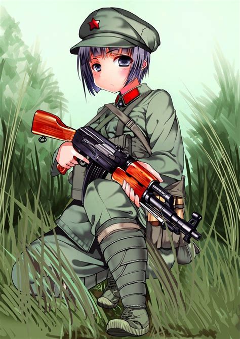 AK-47 Anime Military, Military Girl, Fantasy Comics, Anime Fantasy, Comic Character, Character ...