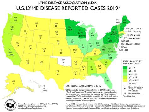 Lyme Disease In Usa Map - Allyce Maitilde