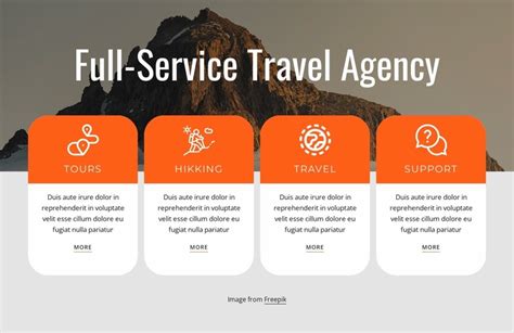 Full-service travel agency services Website Template