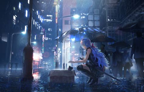 35 Gambar Wallpaper Anime Girl in Rain terbaru 2020 - Miuiku