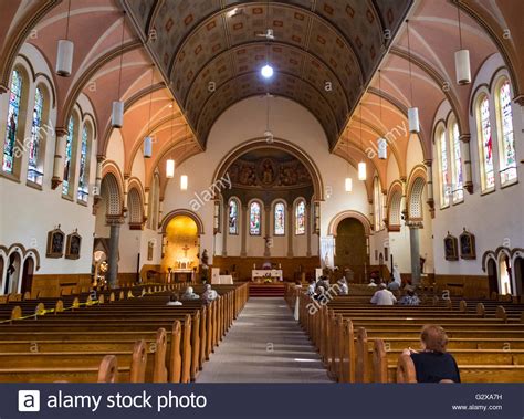 Saint St. Anthony's Catholic church gothic revival interior details Stock Photo, Royalty Free ...