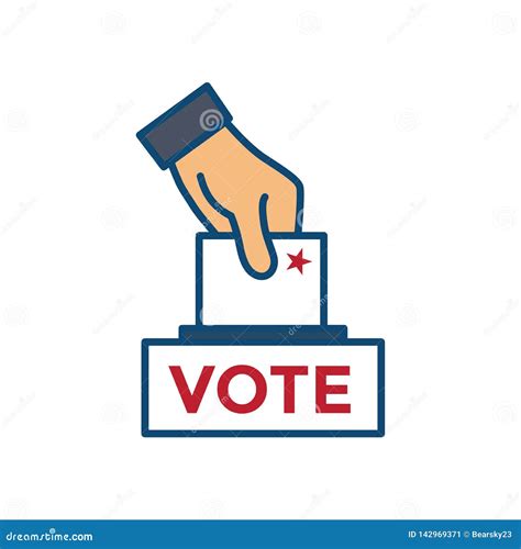 Voting 2020 Icon with Vote, Government, & Patriotic Symbolism and Colors Stock Vector ...