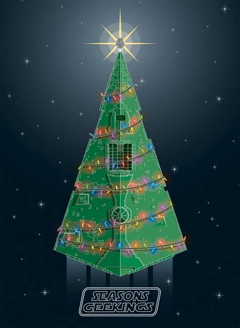 STAR WARS Christmas Card - Star Destroyer Christmas Tree | Star wars christmas, Star wars ...