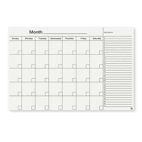 Floating Glass Calendar Whiteboard - 35" x 47" - Magnetic - White| Toolots