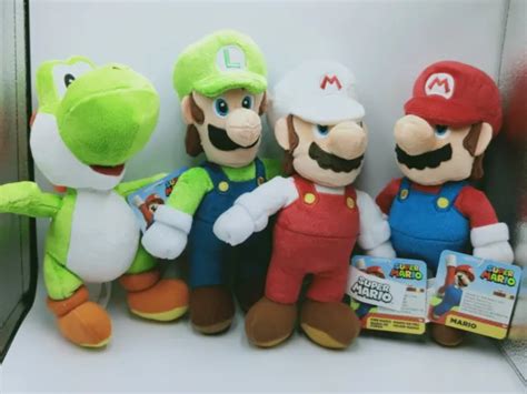 SUPER MARIO,FIRE MARIO, Luigi & Yoshi 9" Plush Soft Toy Bundle Jakks Pacific £49.99 - PicClick UK