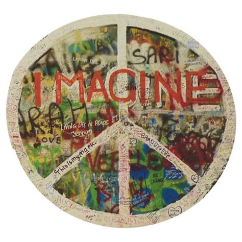 Peace Sign Sticker John Lennon Imagine Decal Round - Etsy