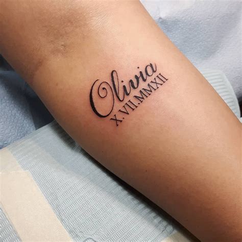 This client got sweet script of her daughter's name and birth date💗Done with a light touch by ...