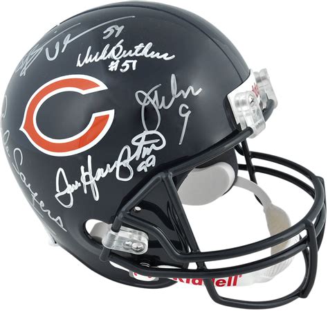 Chicago Bears Autographed Riddell Replica Helmet with 8 Signatures