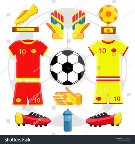 Soccer Player European Football Equipment Set Stock Vector (Royalty ...