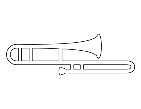 Trombone pattern. Use the printable outline for crafts, creating stencils, scrapbooking, and ...