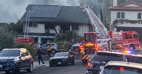 San Diego firefighters respond to house fire in University City